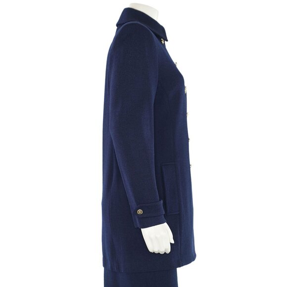 St. John Collection 2Pc Long Navy Double-Breasted Jacket & Skirt Suit sz 6/4 - Picture 8 of 13